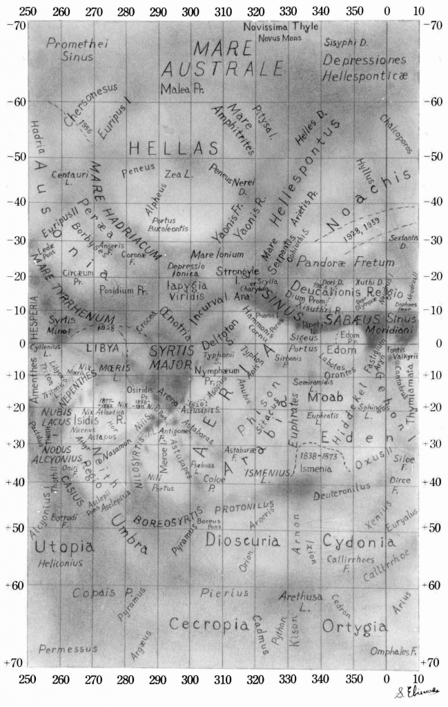 Albedo Map of Mars (Ebisawa, 1957)