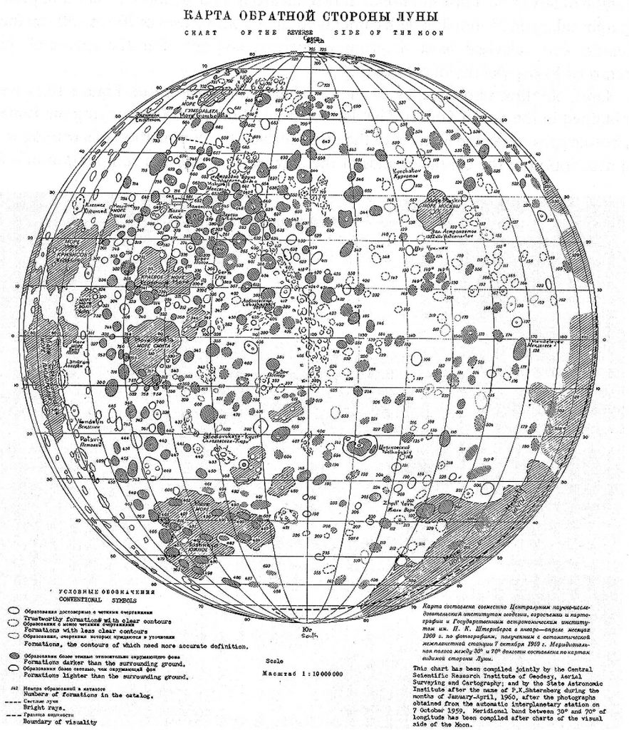 Sternberg Institute’s Chart of the Reverse Side of the Moon (1960)