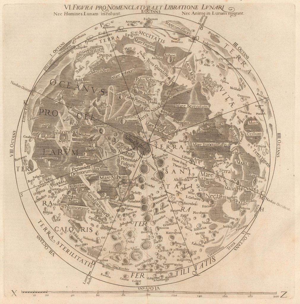 Grimaldi’s map of the Moon (1651)