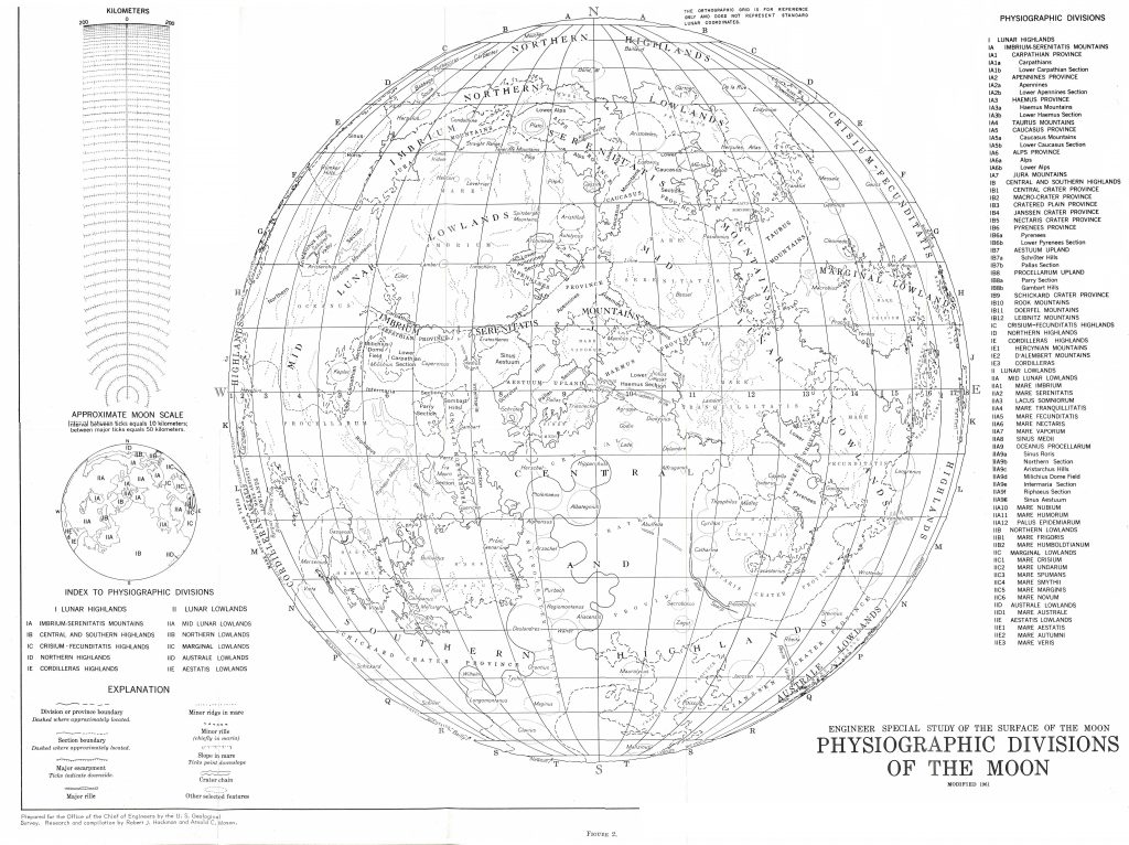 Physiographic Map of the Moon (1961)