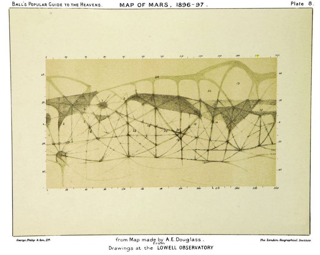 Douglass’ map of Mars (1896-97)