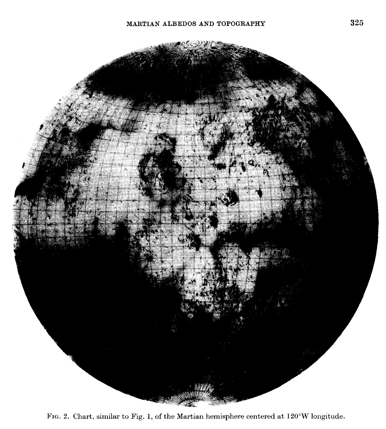 Martian albedo features with topography (1973)