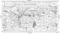 Carte synoptique de la planète Mars, d’après les observations de 1900–1901 à l’Observatoire de Juvisy.