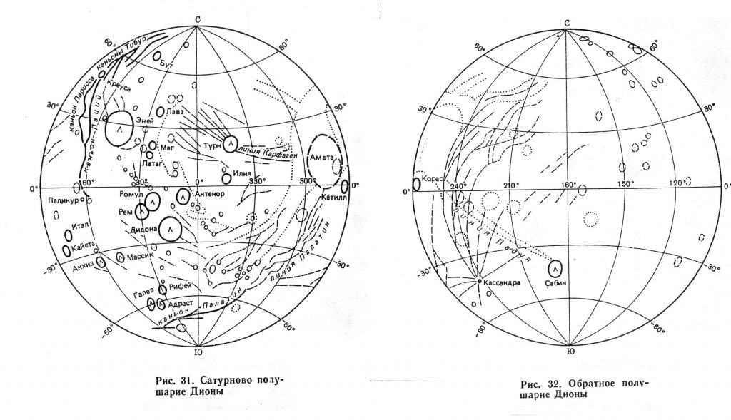 G.A. Burba’s Dione Map with Nomenclature