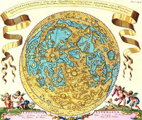 Tabula Selenographica : in visibilis Lunae Hemisphaerio orthographicam delineationem exhibens Marium, Sinuum, Insularum, Continentium, Promontoriorum, Lacium, Paludum, Montium, Planitierum, et Vallium / adminiculo Tubi Optici à Clariss. D. Ioanne Hevelio detectorum