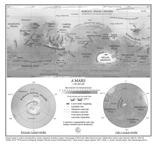 Thematic map of Mars: Hydrology (2005)