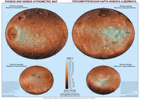 Hypsometric map of Phobos and Deimos
