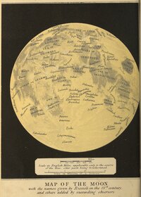 MAP OF THE MOON with the names given by Riccioli in the 17th century, and others added by succeeding observers.