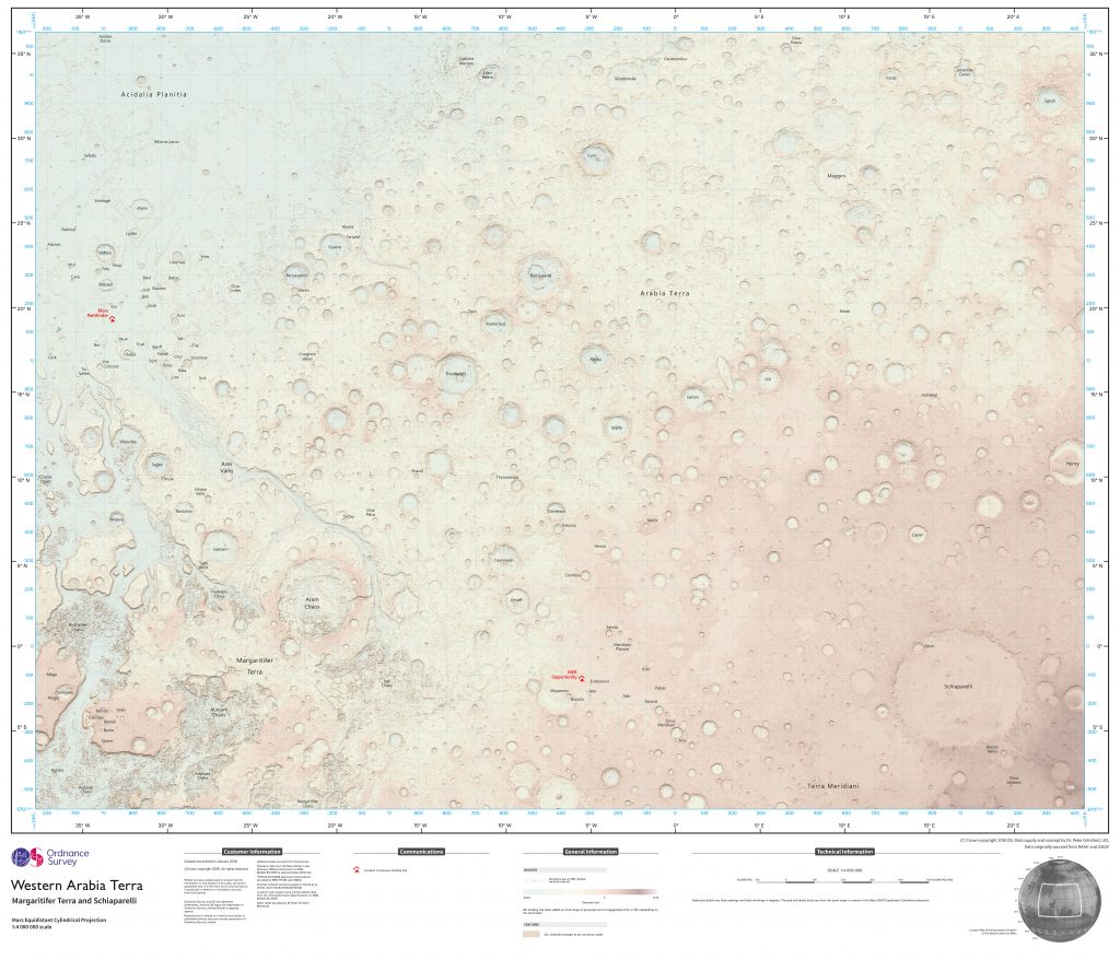 Ordnance Survey map of Arabia Terra, Mars