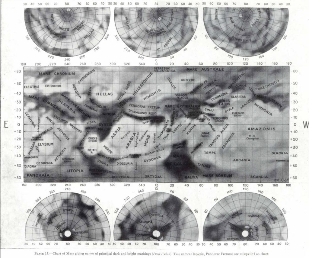 Mottoni’s IAU Map of Mars (1941-52)