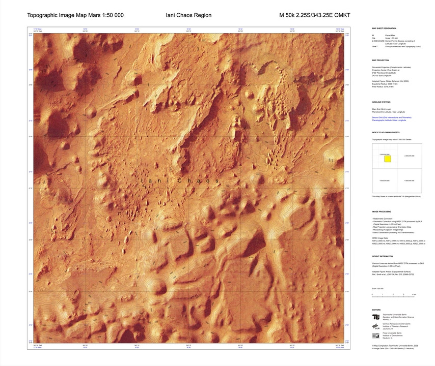Topographic Image Map Mars series (TU/DLR/FU Berlin)