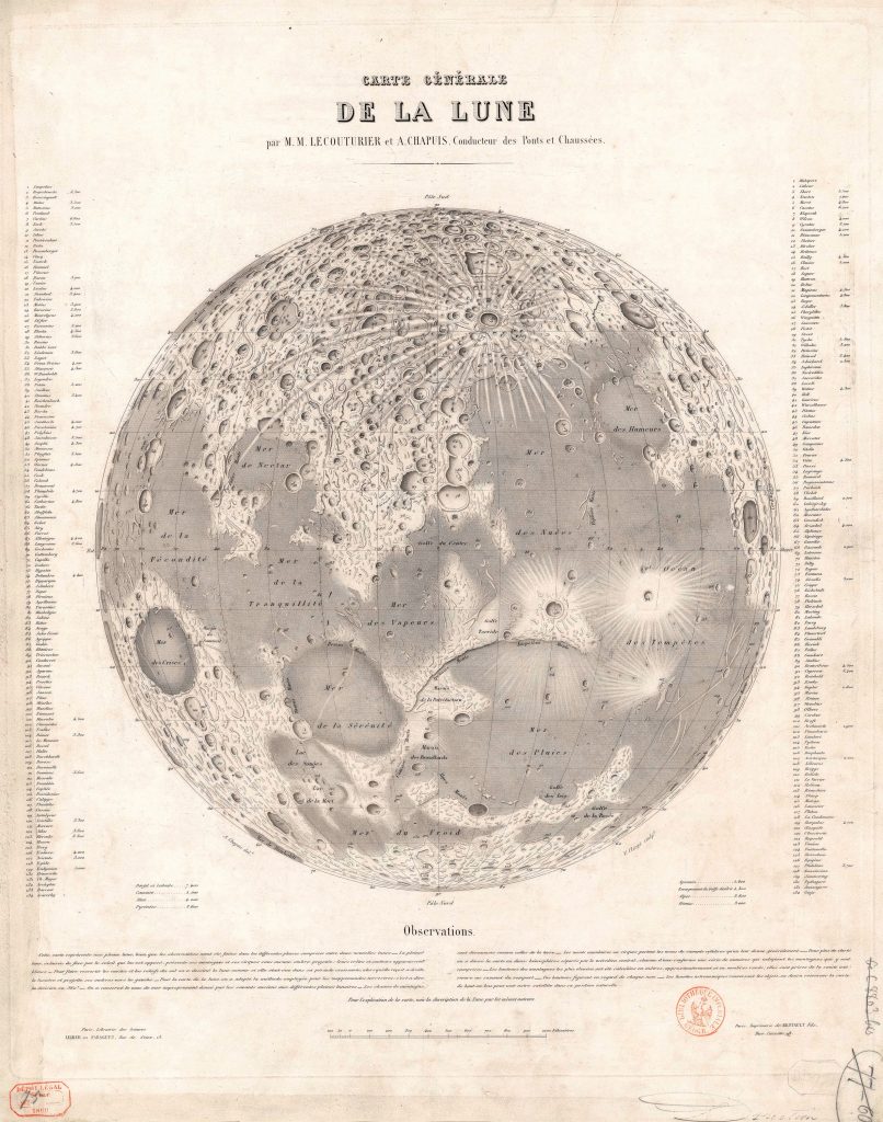 Lecouturier – Chapuis map of the Moon (1860)