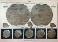 Mars. Übesichtskarte des Planeten Mars von Camille Flammarion