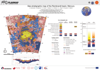 Geo-stratigraphic map of the Rembrandt basin, Mercury
