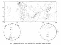 Global lineaments map showing major lineament trends on Dione