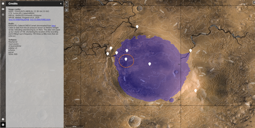 Jezero Interactive Map