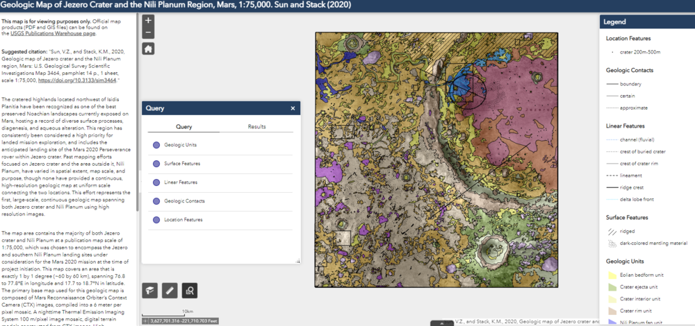 Interactive Geologic Map of Jezero Crater and the Nili Planum Region, Mars