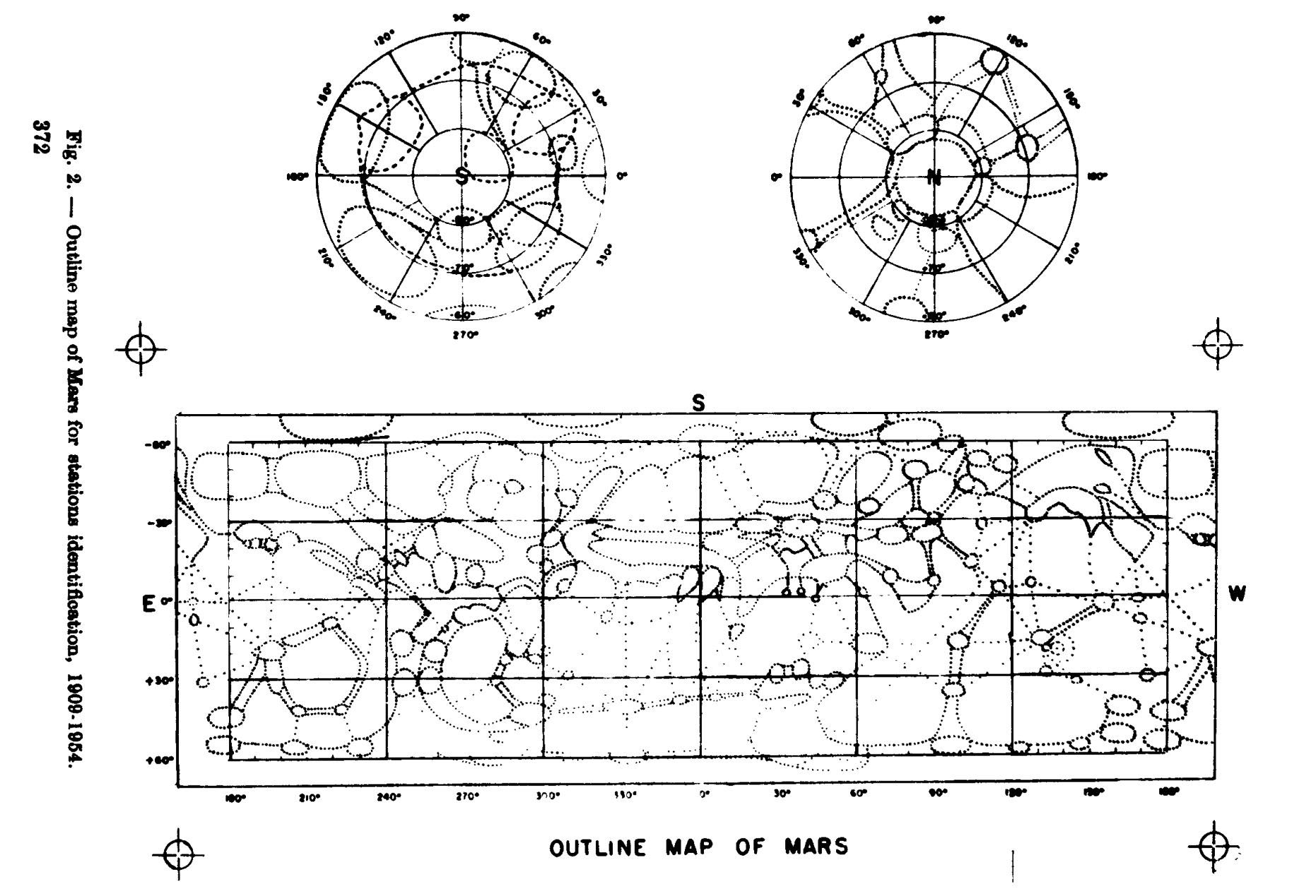 Outline map of Mars 1962