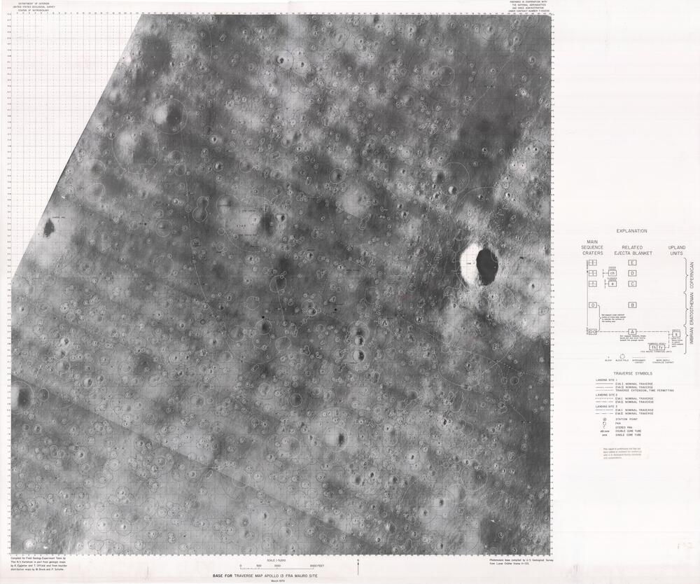 Base for Traverse Map Apollo 13 Fra Mauro Site