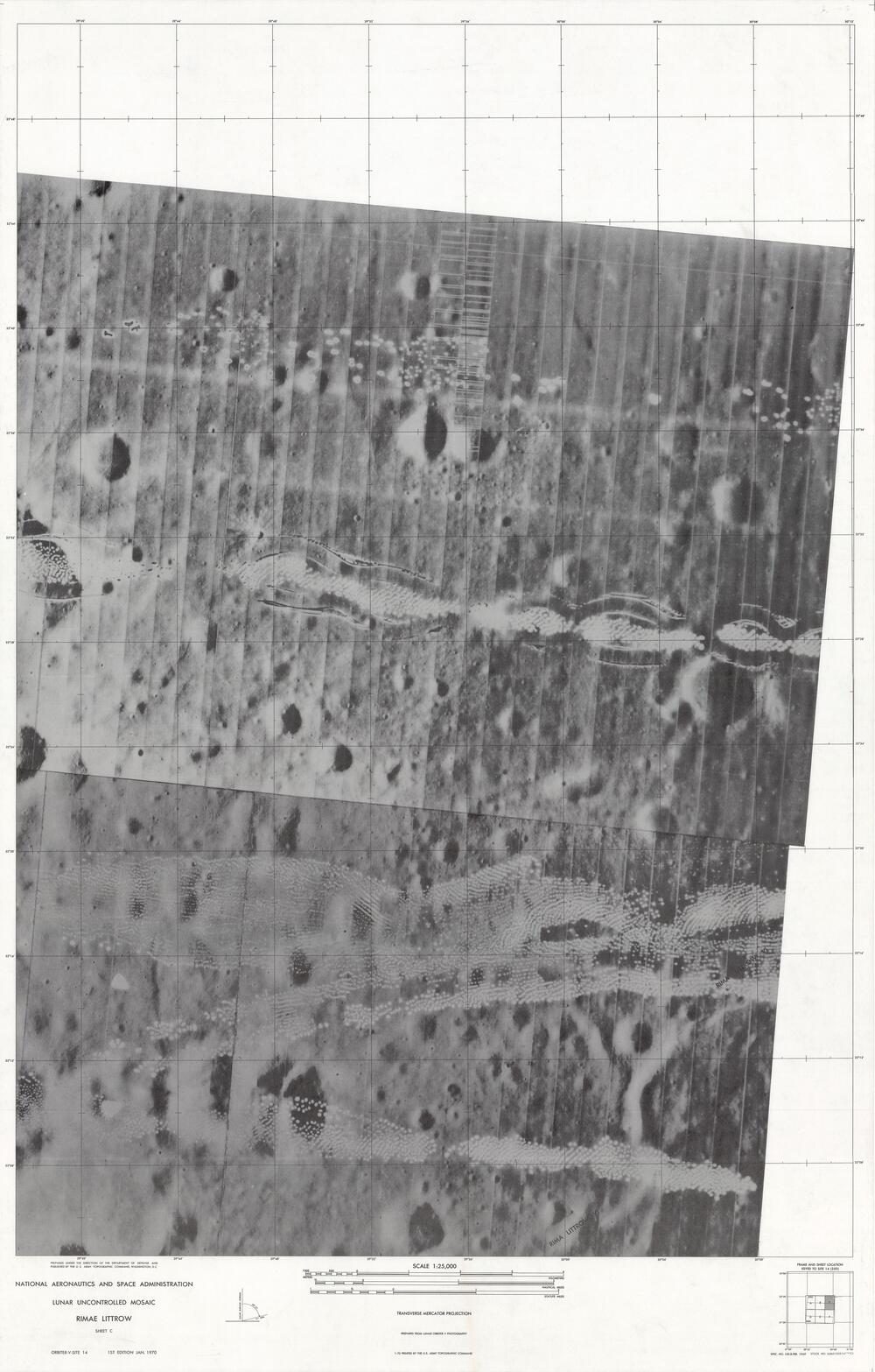 Lunar Uncontrolled Mosaic - Rimae Littrow Sheet C