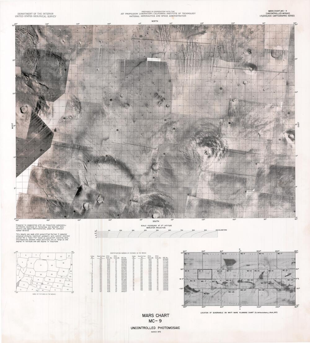 Mars Chart MC-9 uncontrolled photomosaic