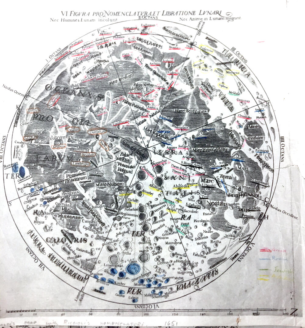 Tabula Selenographica: Figura pro nomenclaturae et libratione lunari