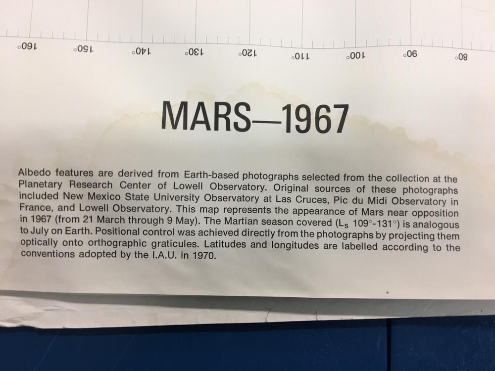 Mars-1967 Lowell Observatory Map