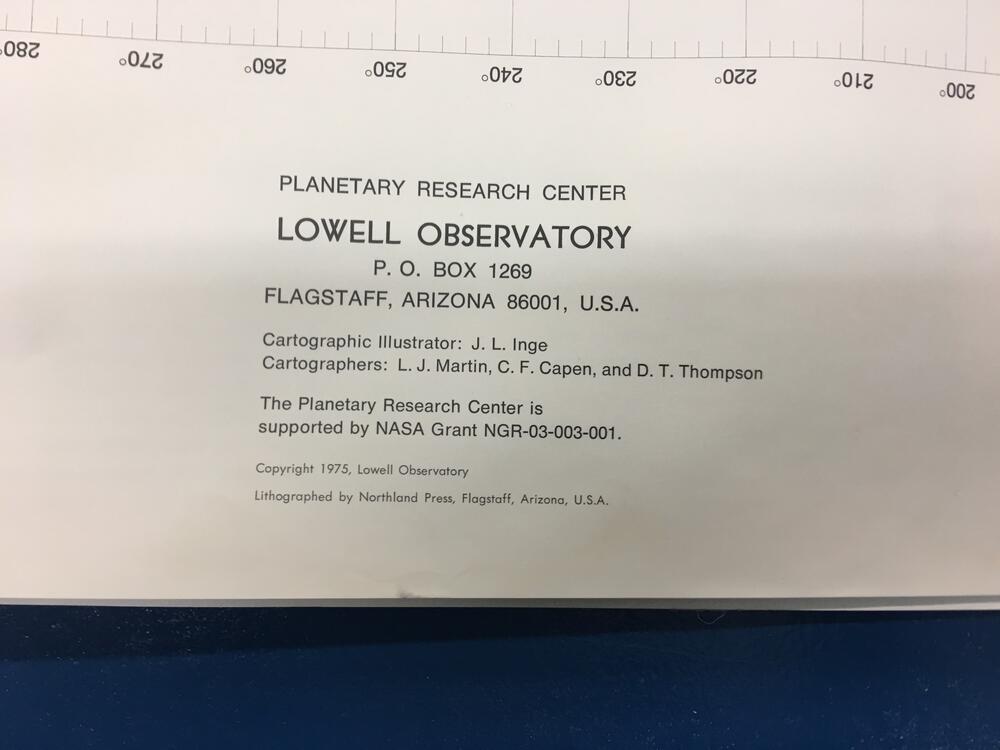 Mars-1967 Lowell Observatory Map