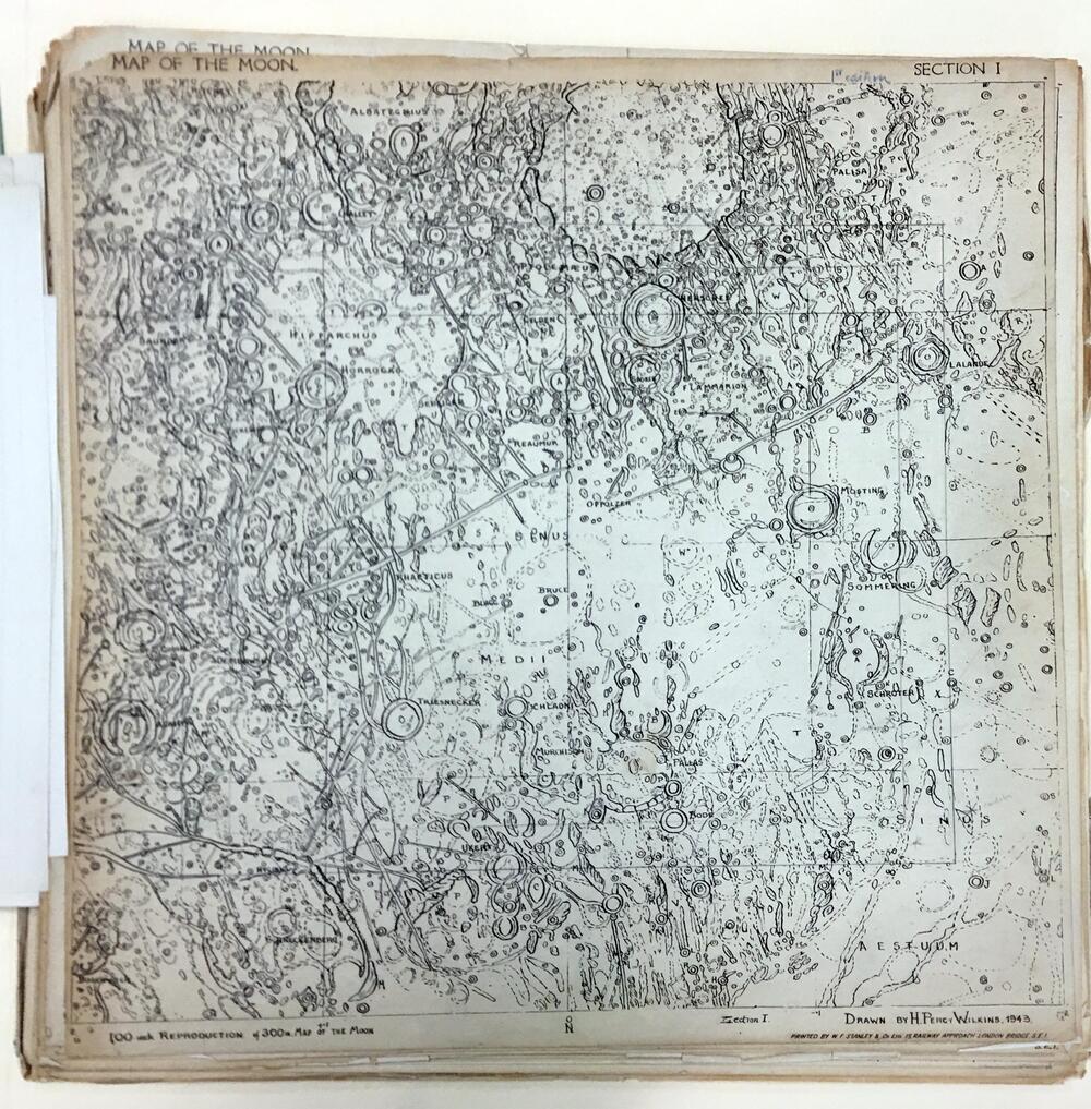 300 inch map of the Moon 100 inch reduction