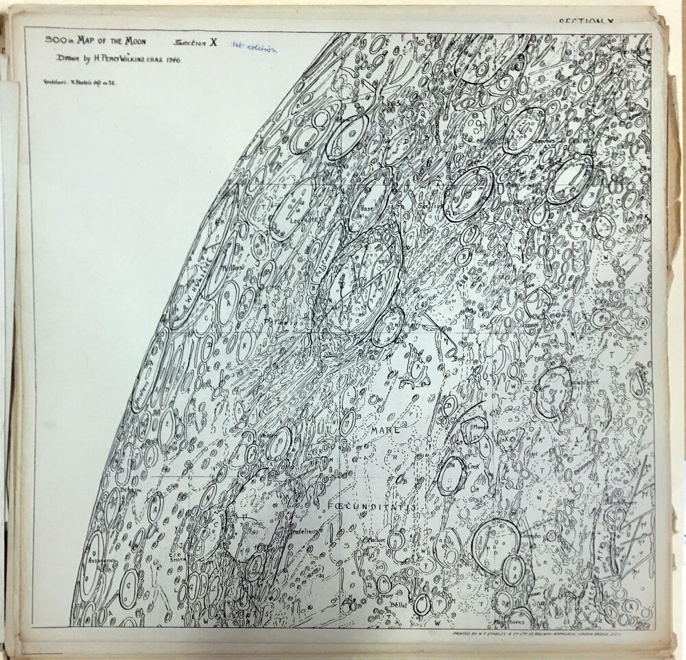 300 inch map of the Moon 100 inch reduction