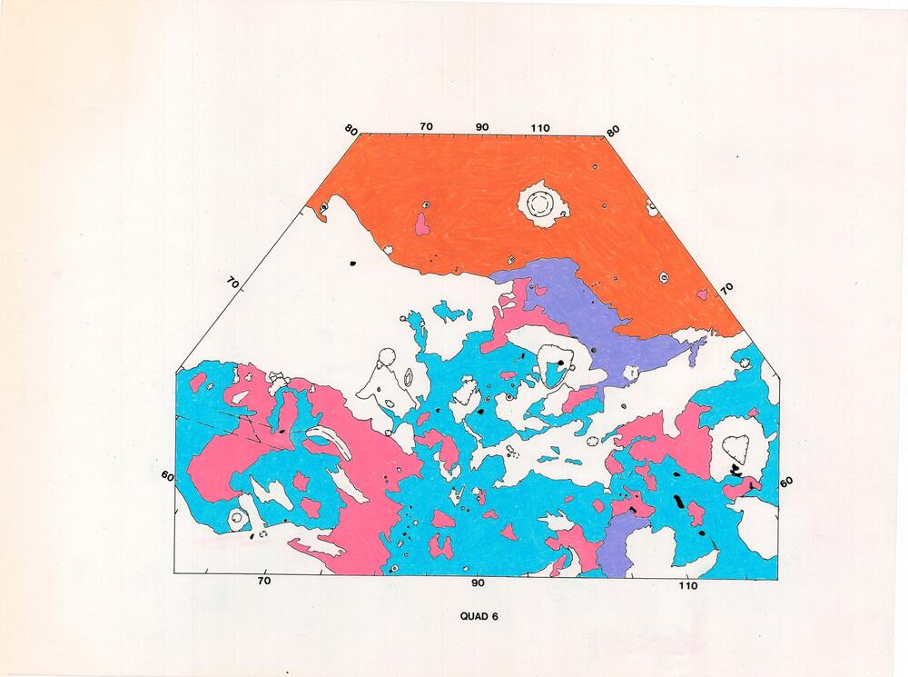 Venus: geologic quad maps, unlabeled, untitled, no name (GGS) - colored versions, low-res units