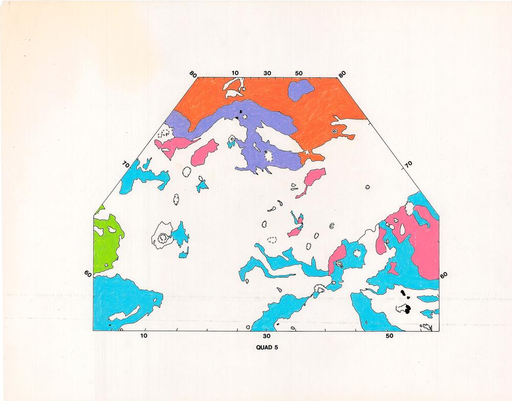 Venus: geologic quad maps, unlabeled, untitled, no name (GGS) - colored versions, low-res units