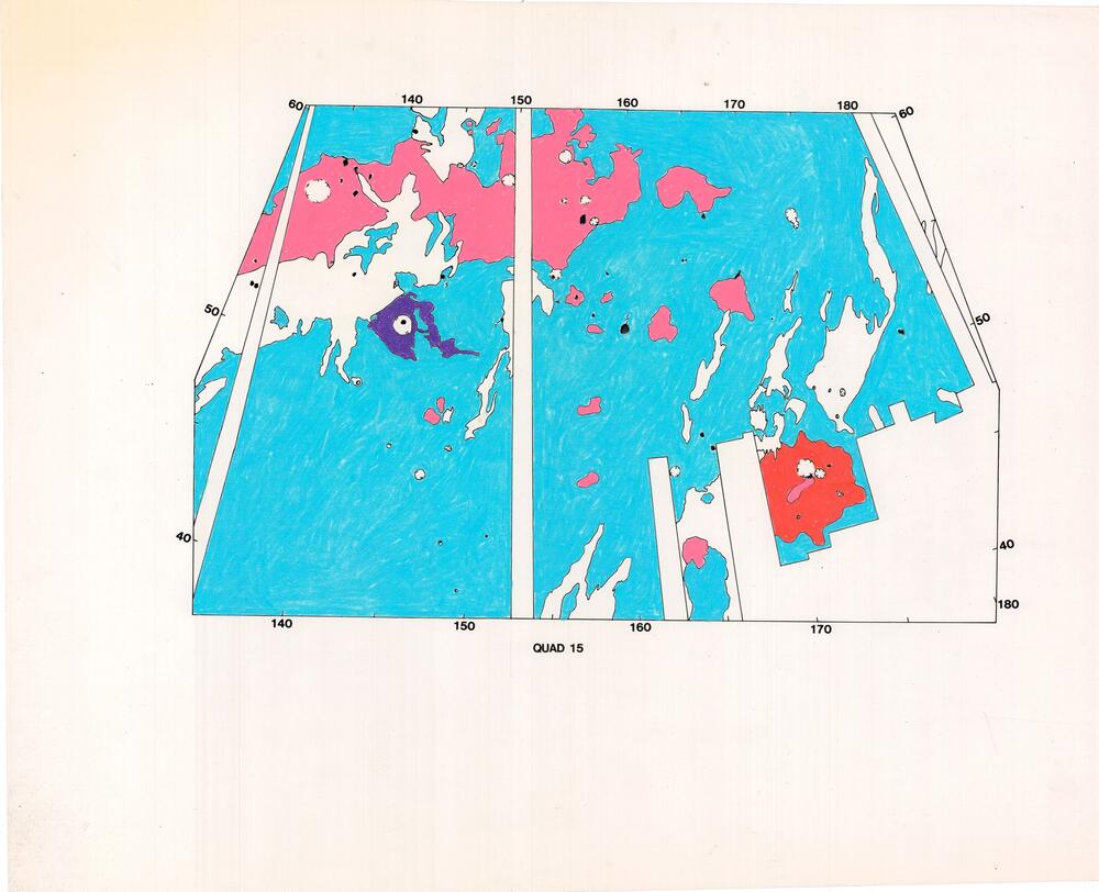 Venus: geologic quad maps, unlabeled, untitled, no name (GGS) - colored versions, low-res units