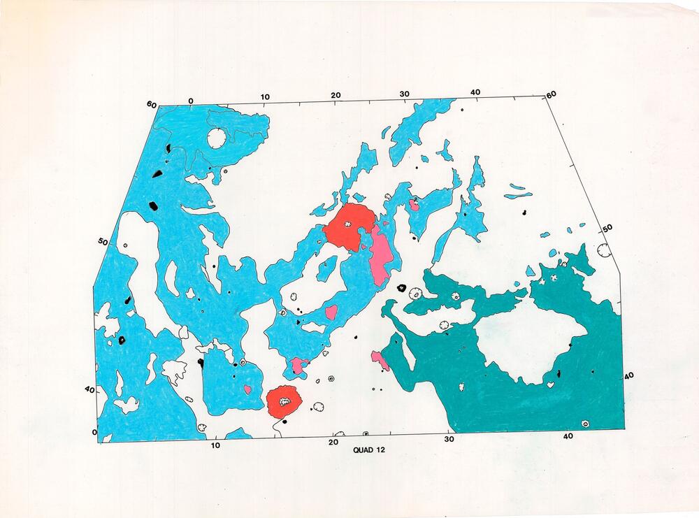 Venus: geologic quad maps, unlabeled, untitled, no name (GGS) - colored versions, low-res units