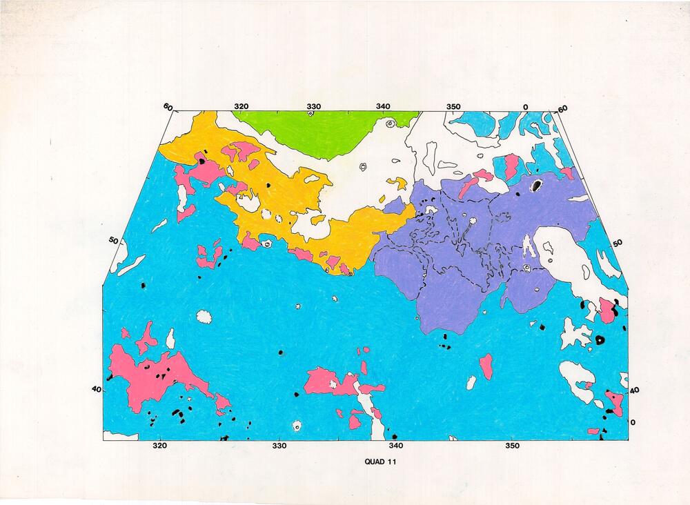 Venus: geologic quad maps, unlabeled, untitled, no name (GGS) - colored versions, low-res units