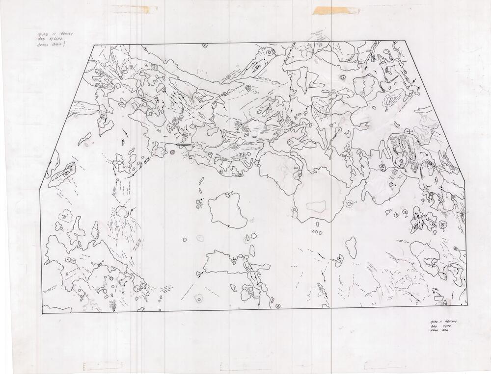 Venus: geologic quad maps, unlabeled, untitled, no name (GGS) - tracing paper version, high-res units
