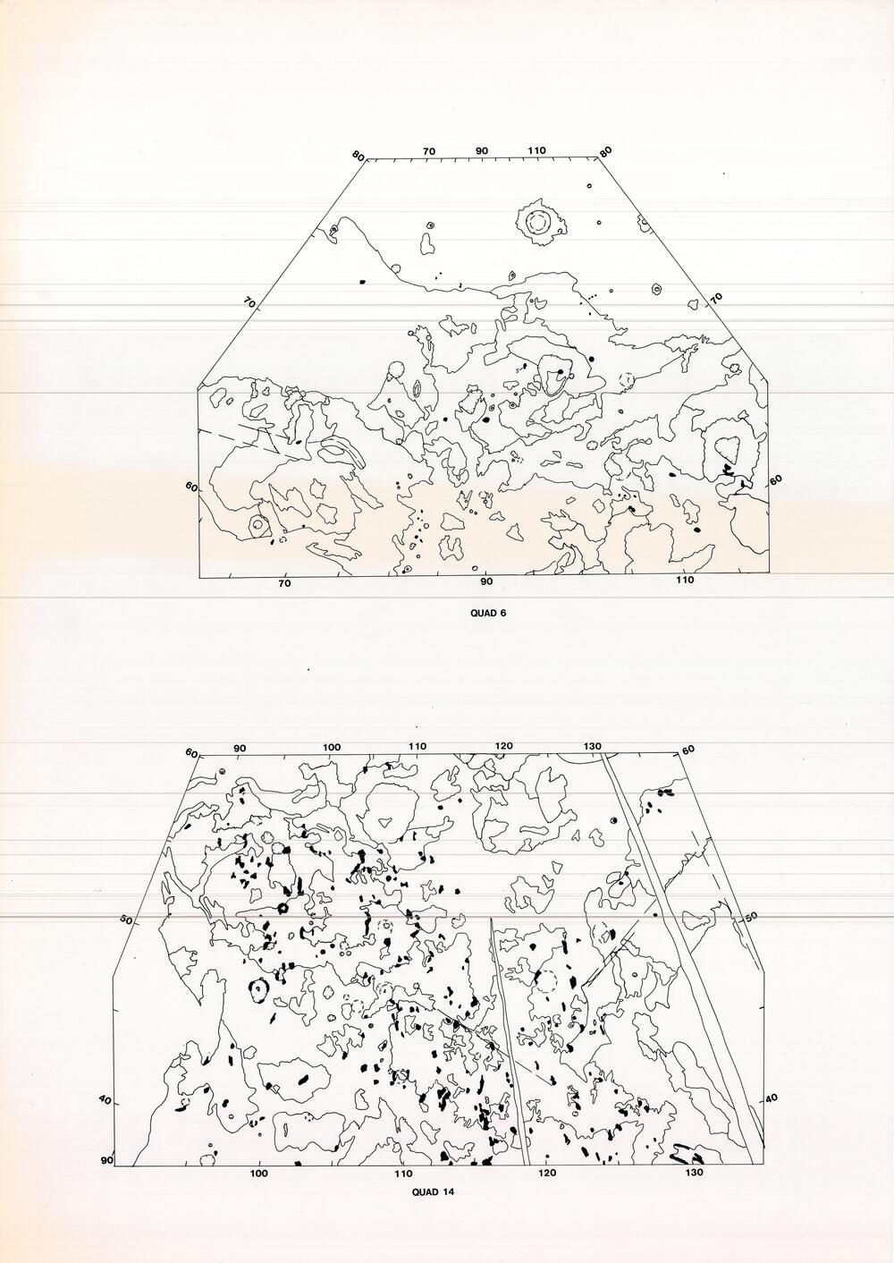 Venus: geologic quad maps, unlabeled, untitled, no name (GGS) - tracing paper version, high-res units