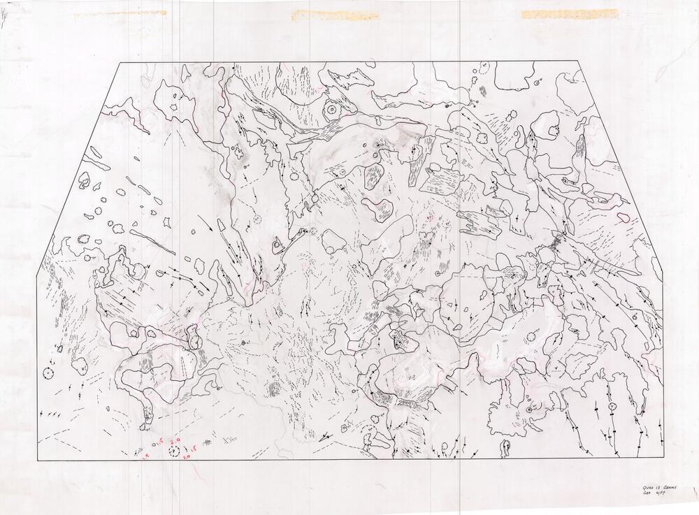 Venus: geologic quad maps, unlabeled, untitled, no name (GGS) - tracing paper version, high-res units