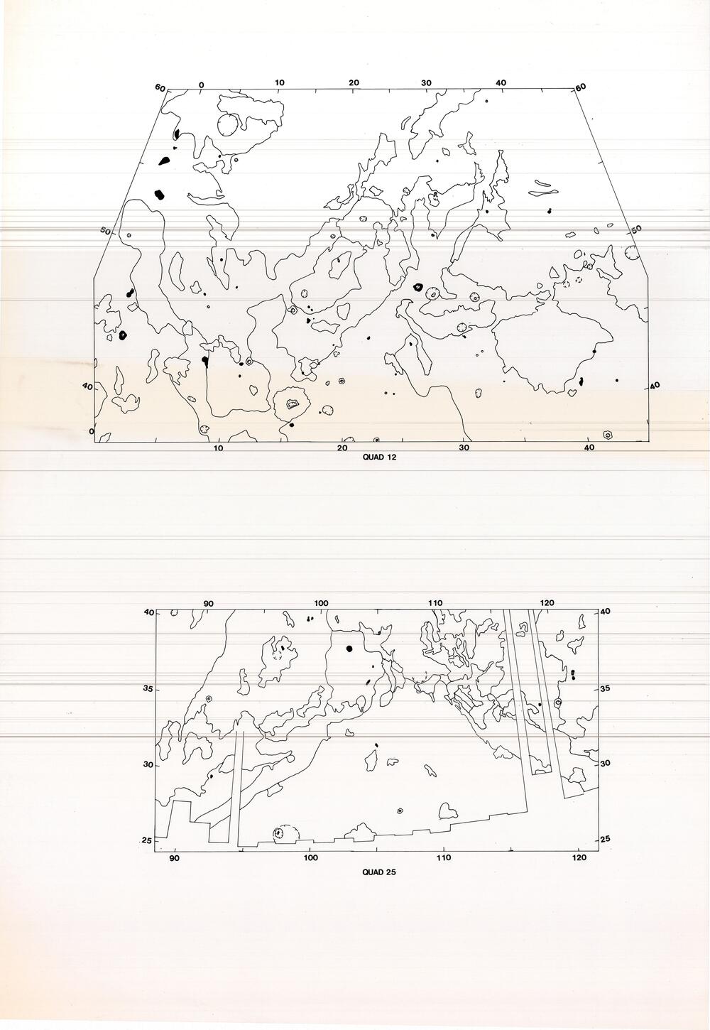Venus: geologic quad maps, unlabeled, untitled, no name (GGS) - tracing paper version, high-res units