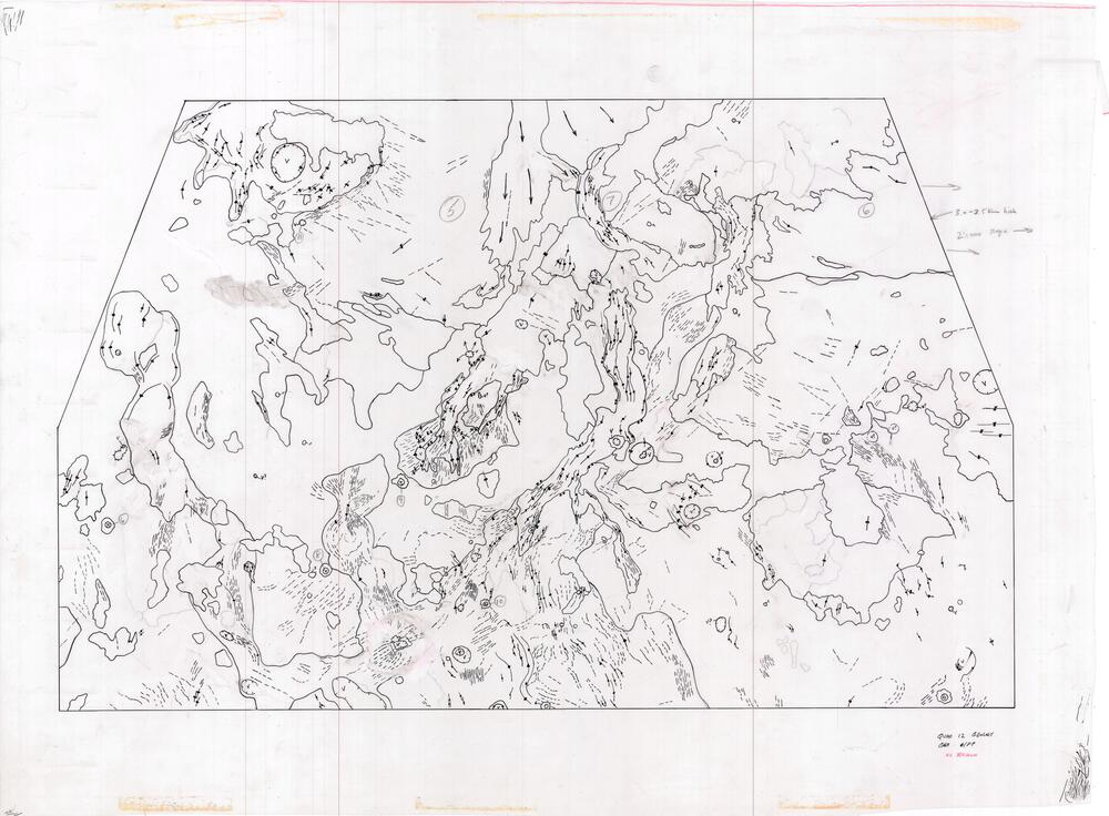 Venus: geologic quad maps, unlabeled, untitled, no name (GGS) - tracing paper version, high-res units