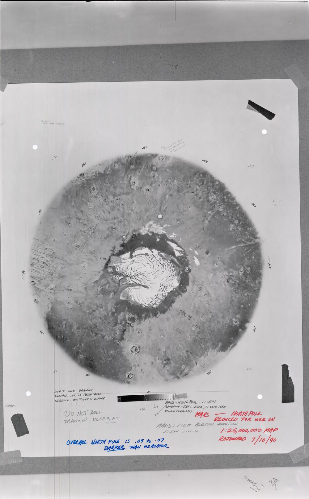 Mars North Pole albedo map