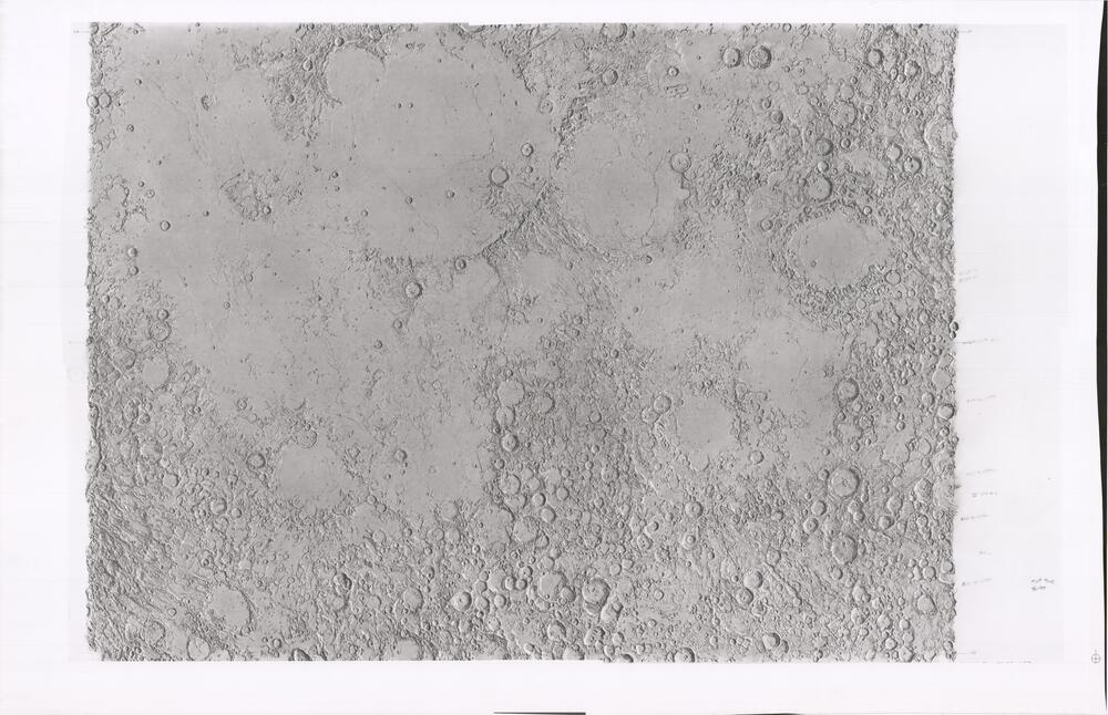 Lunar near side - Shaded relief map of the central part of the Moon, ungridded