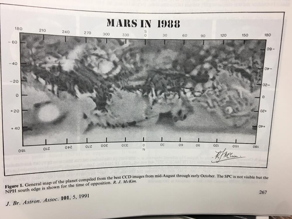 Mars in 1988. General map of the planet compiled from the best CCD images