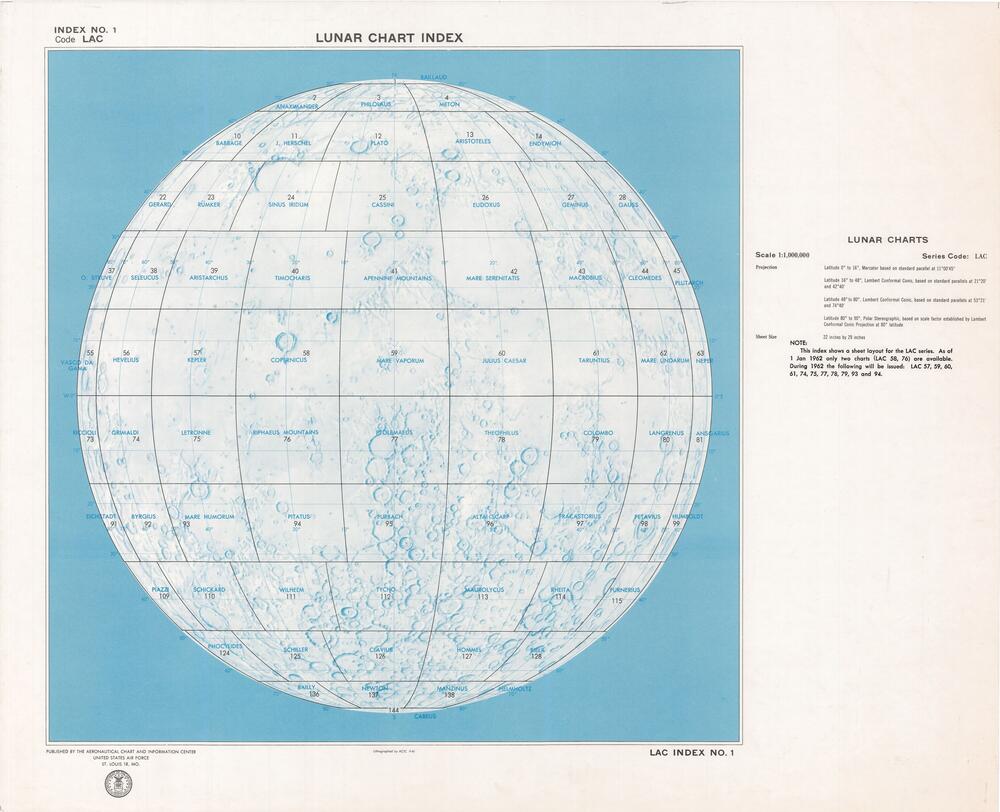 Lunar Chart Index, Index No. 1, Code LAC