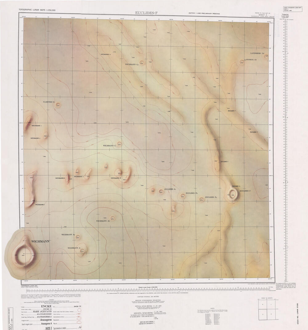 Topographic Lunar Map - Euclides-F Sheet 3