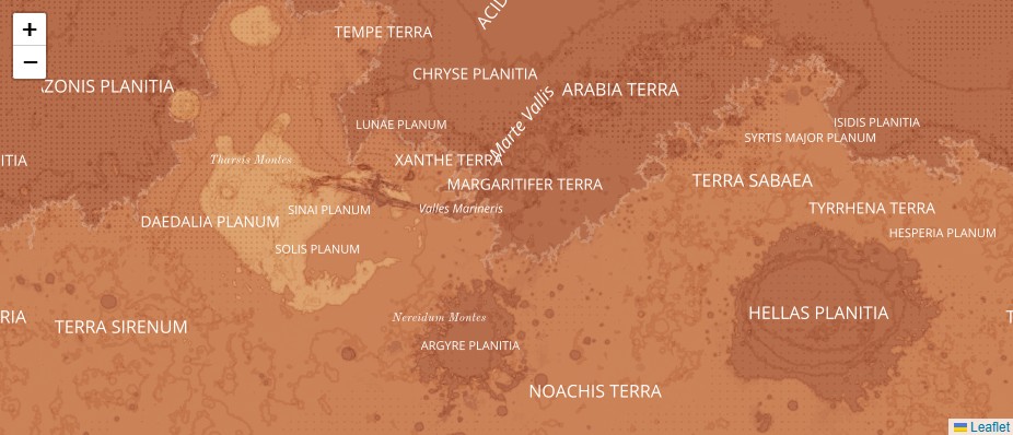 OpenPlanetaryMap, Mars