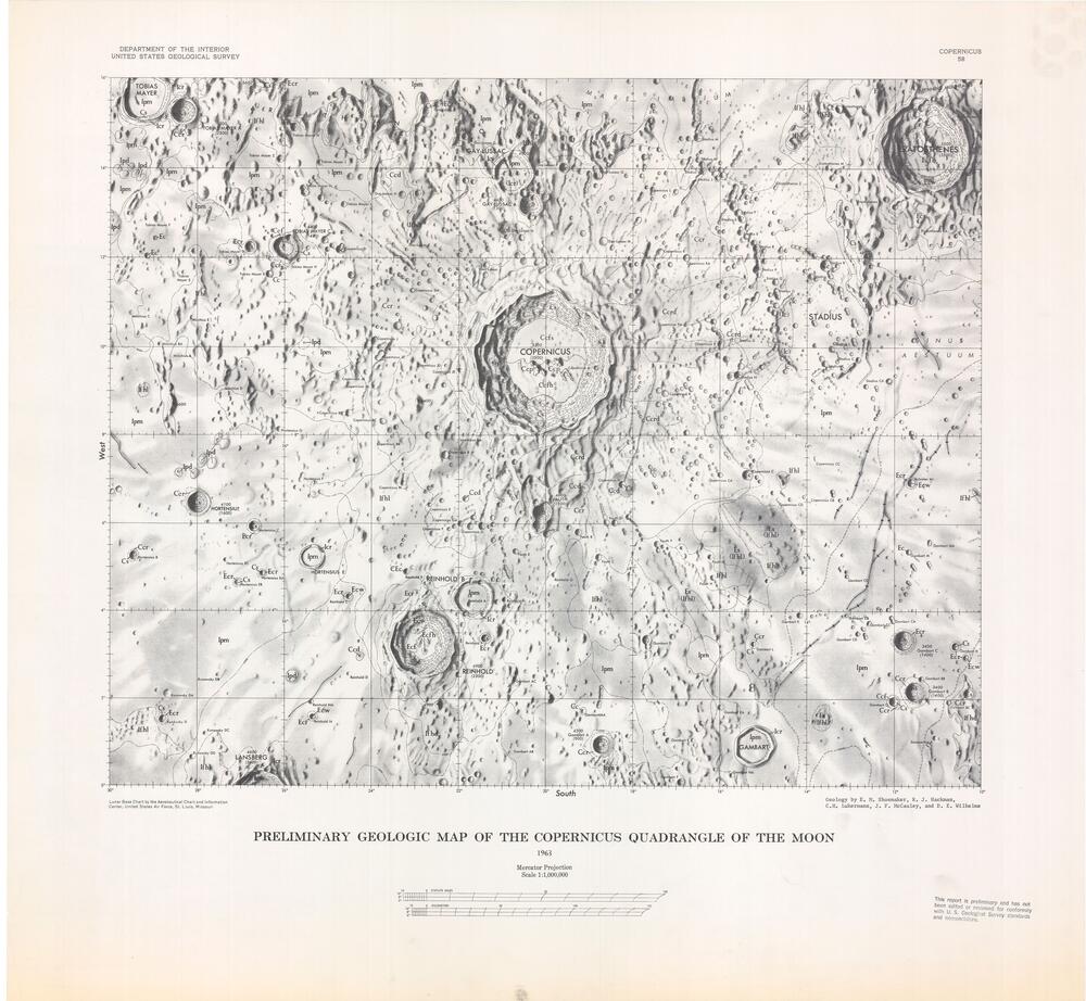 Preliminary geologic map of the Copernicus Quadrangle of the Moon