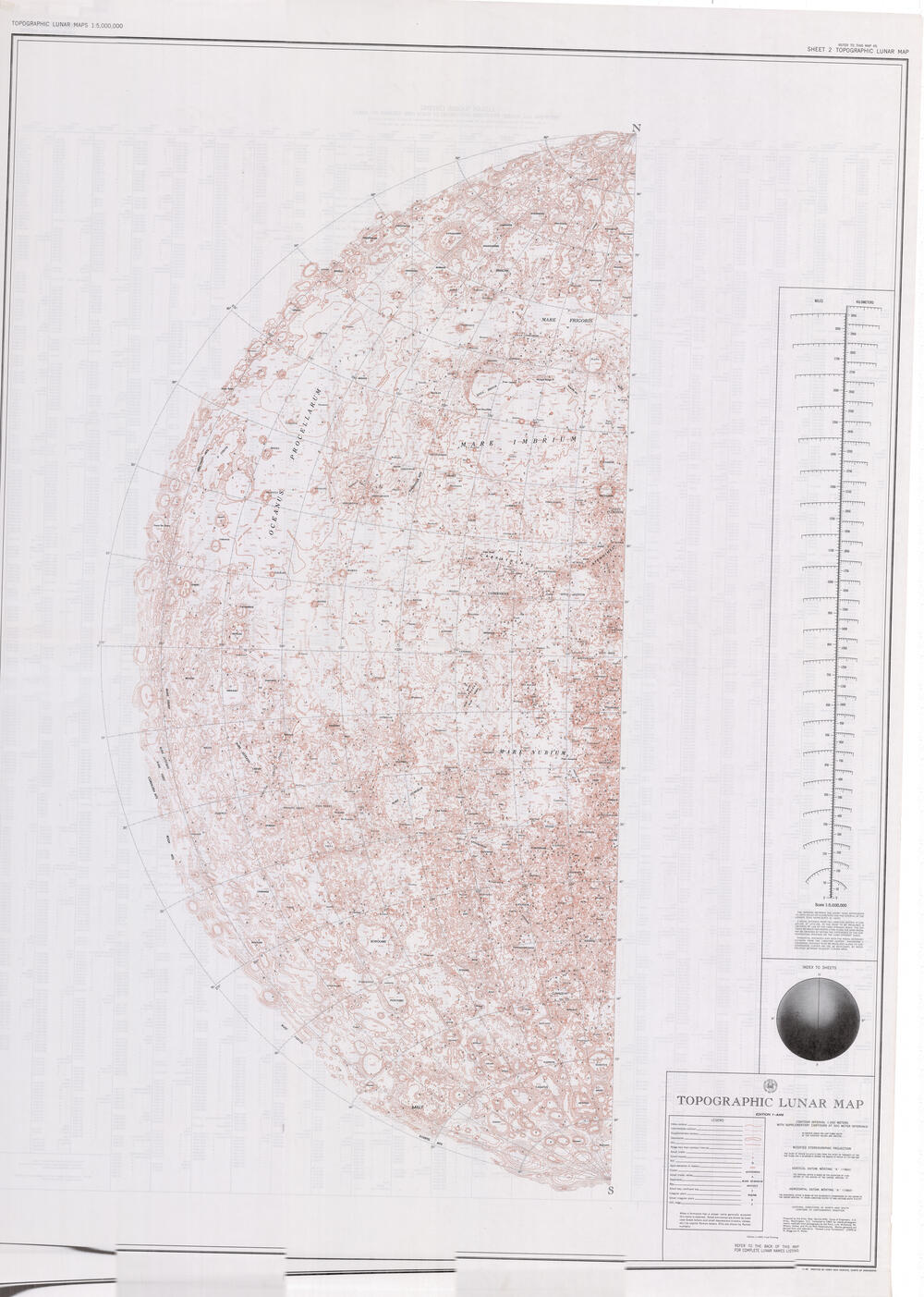 Topographic Lunar Map Edition 1-AMS (Sheet 2)