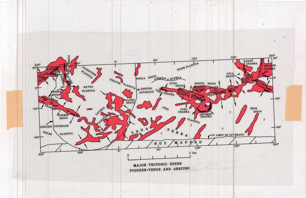 Major tectonic zones, Pioneer-Venus and Arecibo
