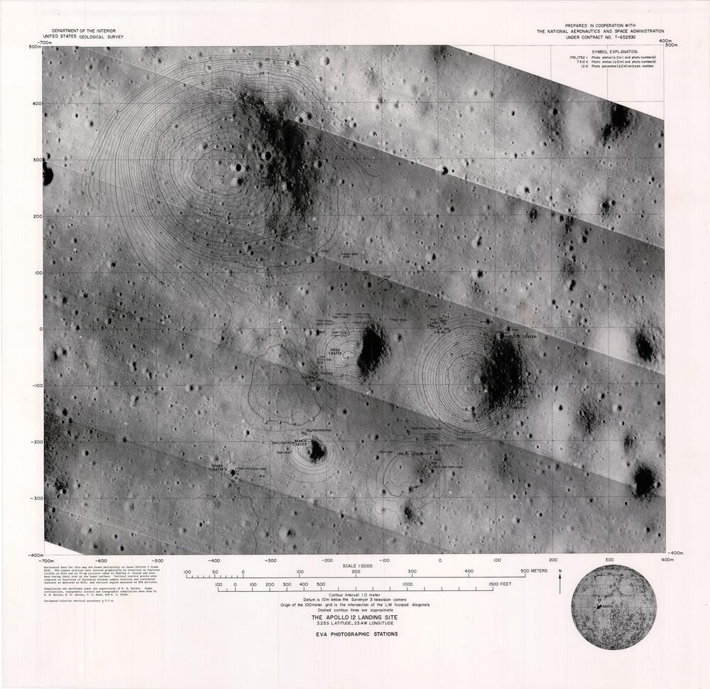 The Apollo 12 Landing Site EVA photographic stations